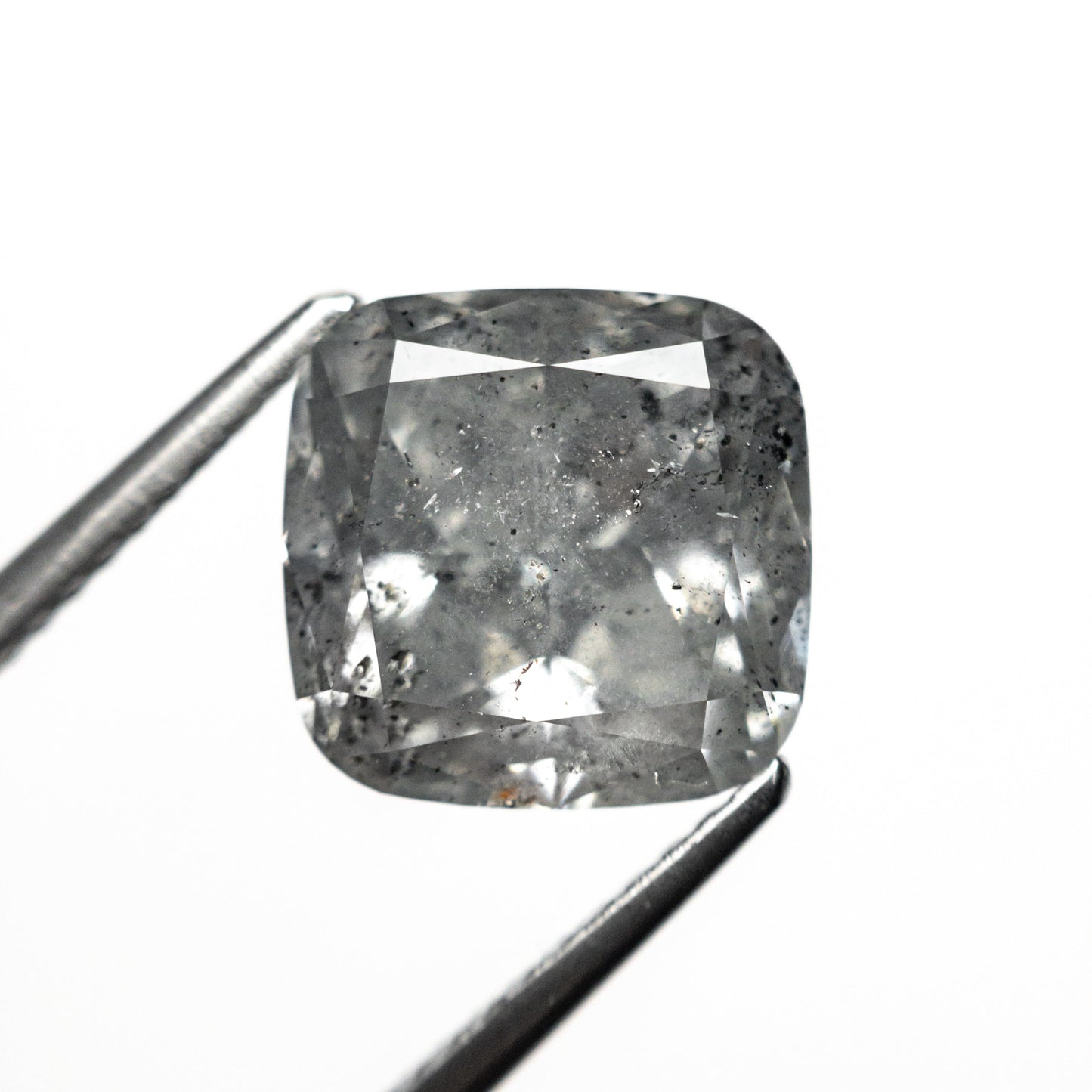4.61ct 9.25x9.14x5.80mm GIA I3 Fancy Grey Cushion Brilliant 18859-01