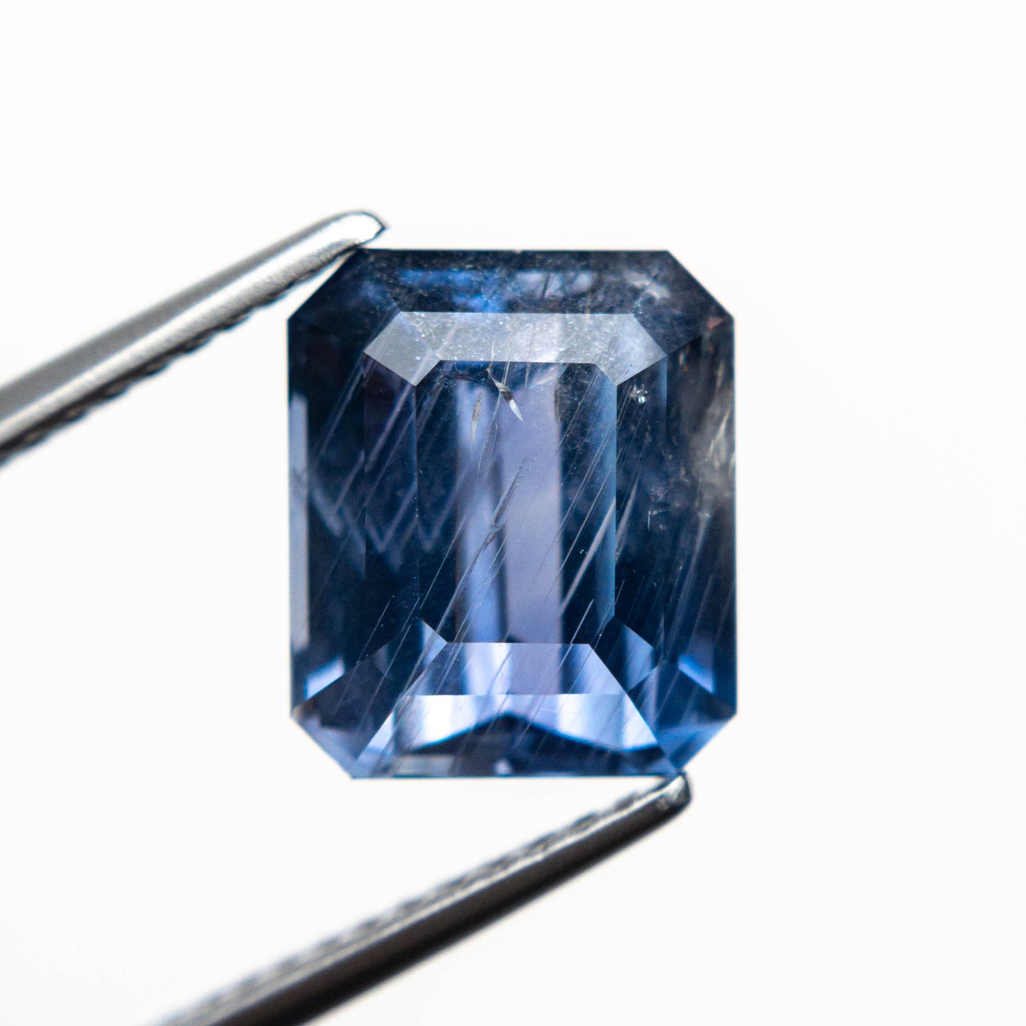 4.71ct 9.60x8.18x5.67mm カット コーナー レクタングル ステップ カット サファイア 23072-01