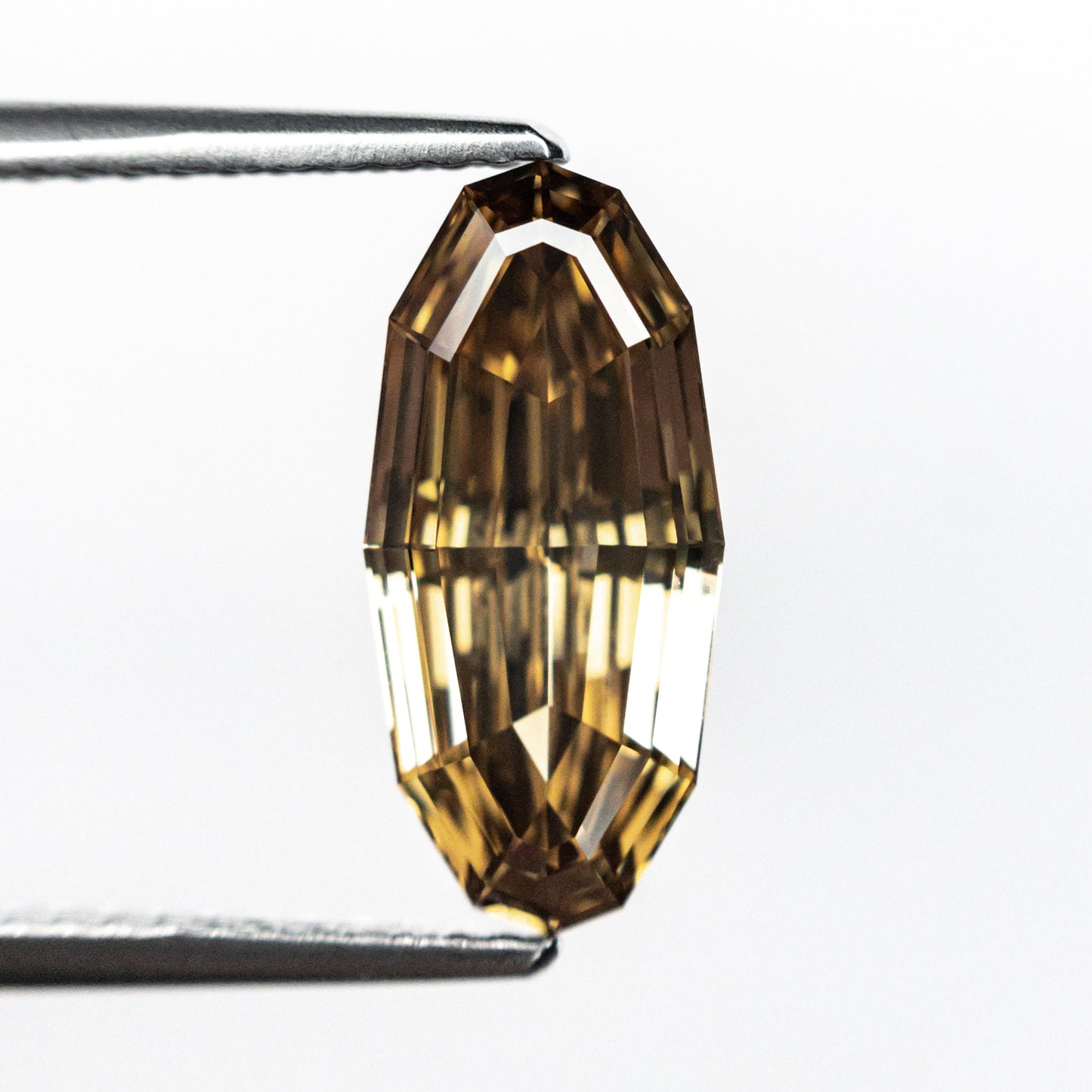 2.02ct 13.01x6.09x3.28mm GIA VVS1 Fancy Yellow-Brown Geo Oval Step Cut 26179-01