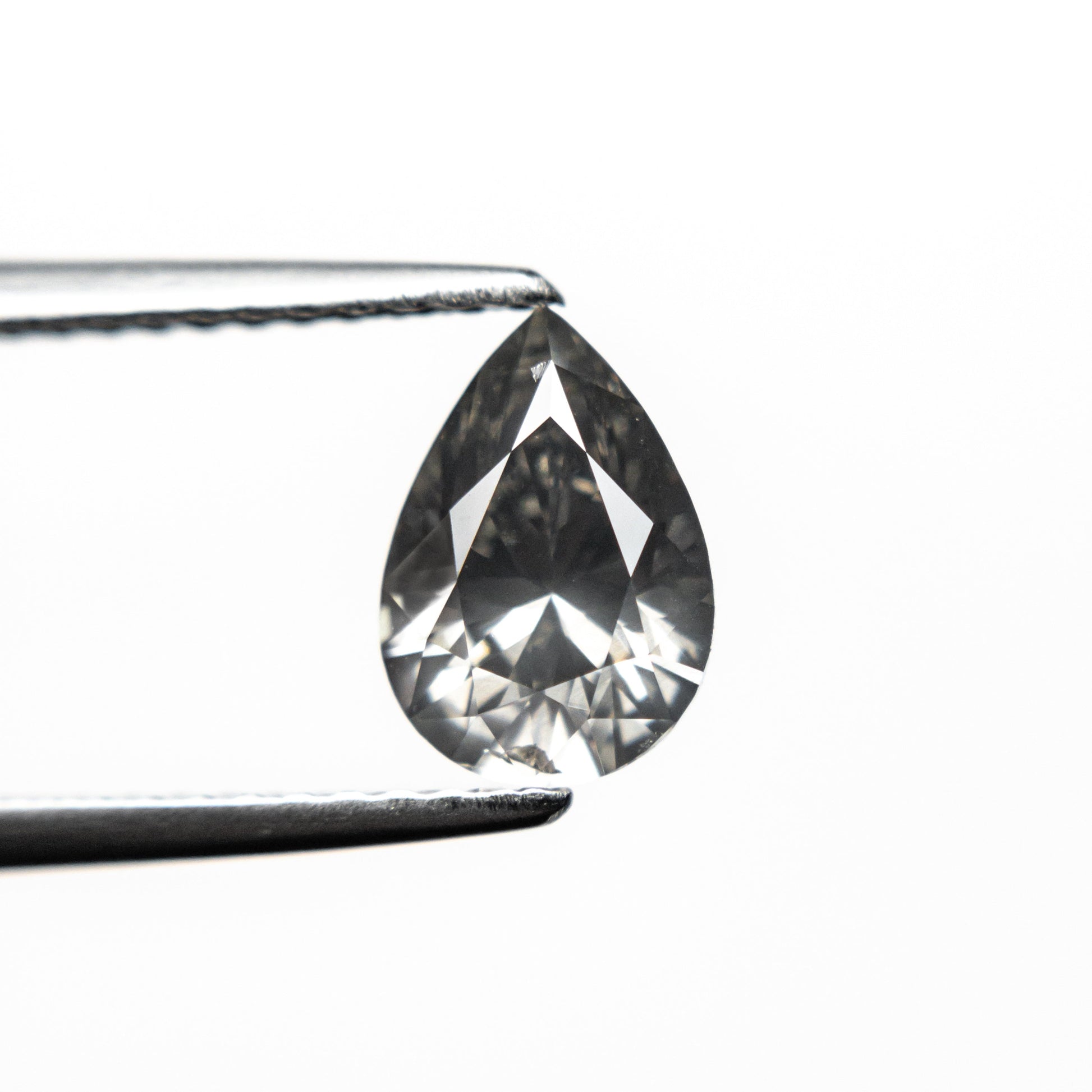 1.01ct 7.90x5.53x3.71mm GIA I1 ファンシー ダーク グレー ペア ブリリアント 19544-01