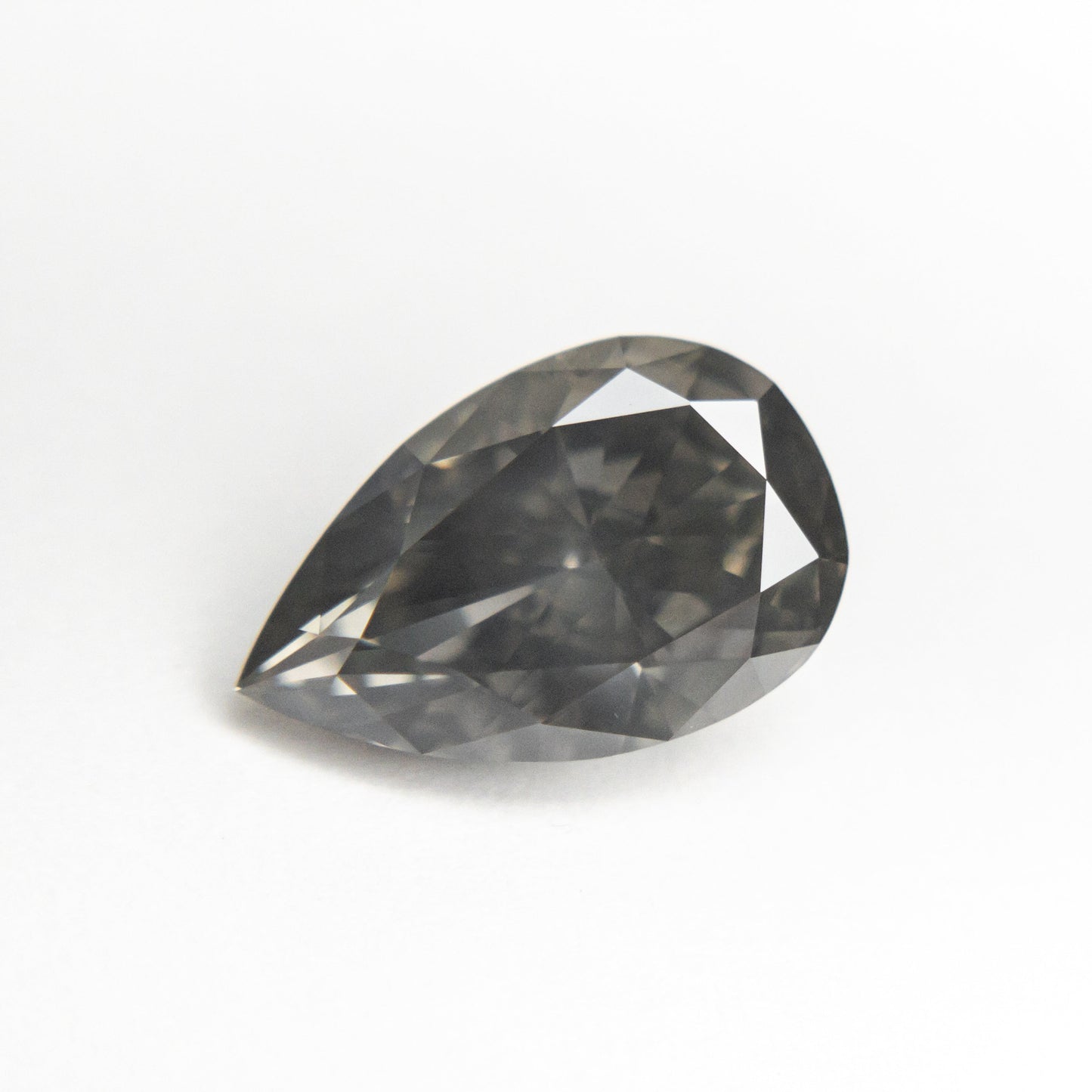2.07ct 10.33x6.61x4.25mm GIA SI2 ファンシー ダーク グレー ペア ブリリアント 19549-01