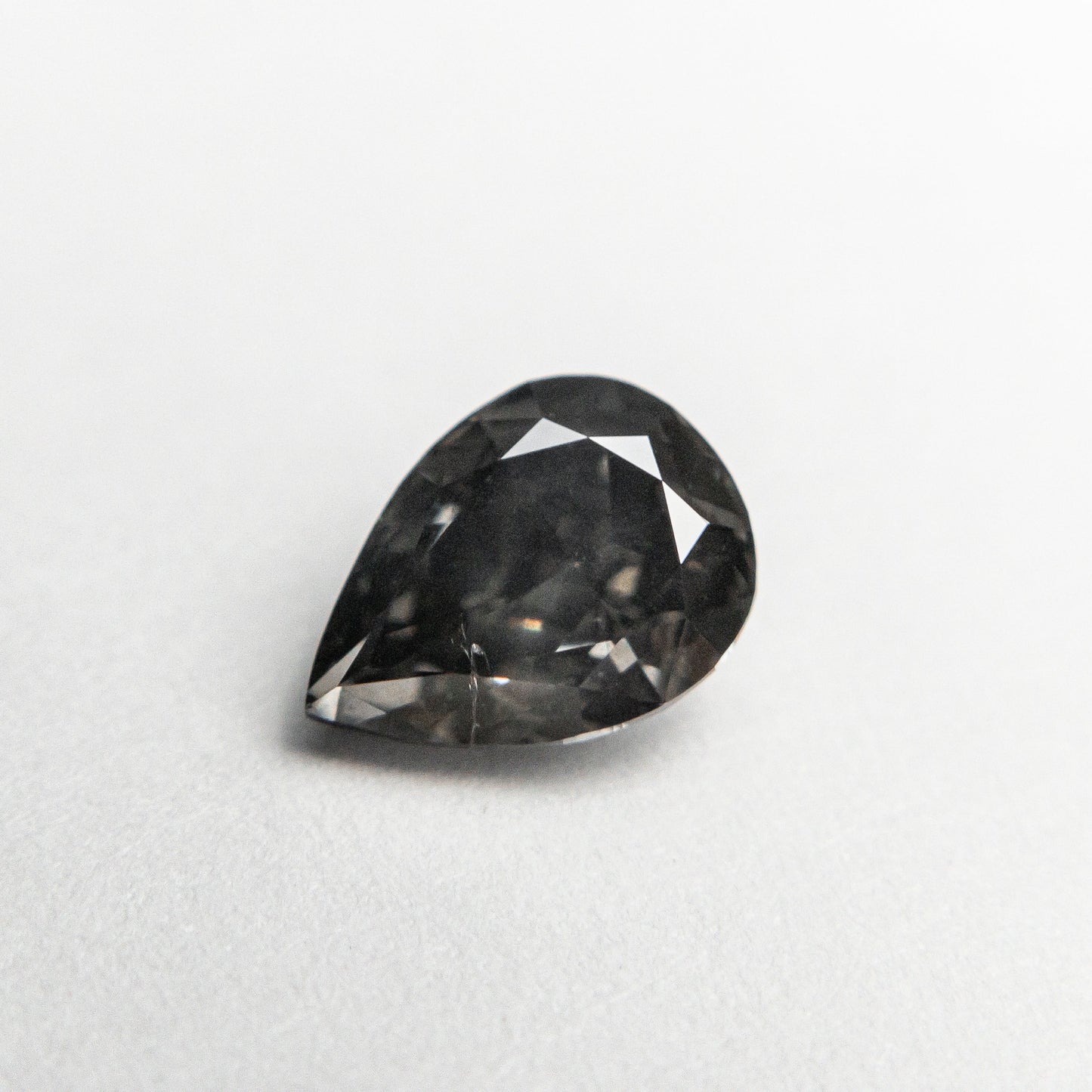 0.80ct 6.96x5.10x3.21mm I1 ファンシー ダーク グレー ペア ブリリアント 19923-07