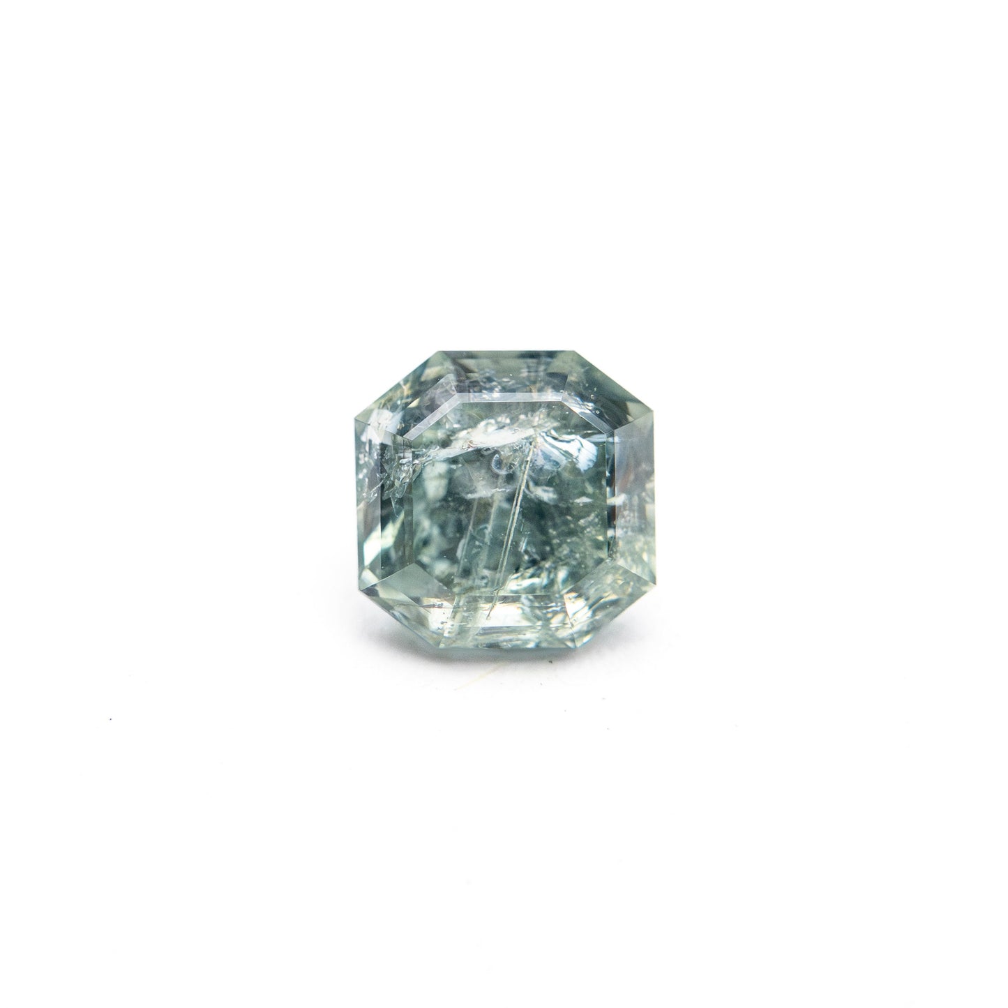 0.87ct 5.05x4.99x3.84mm カットコーナースクエアステップカットサファイア 23903-19