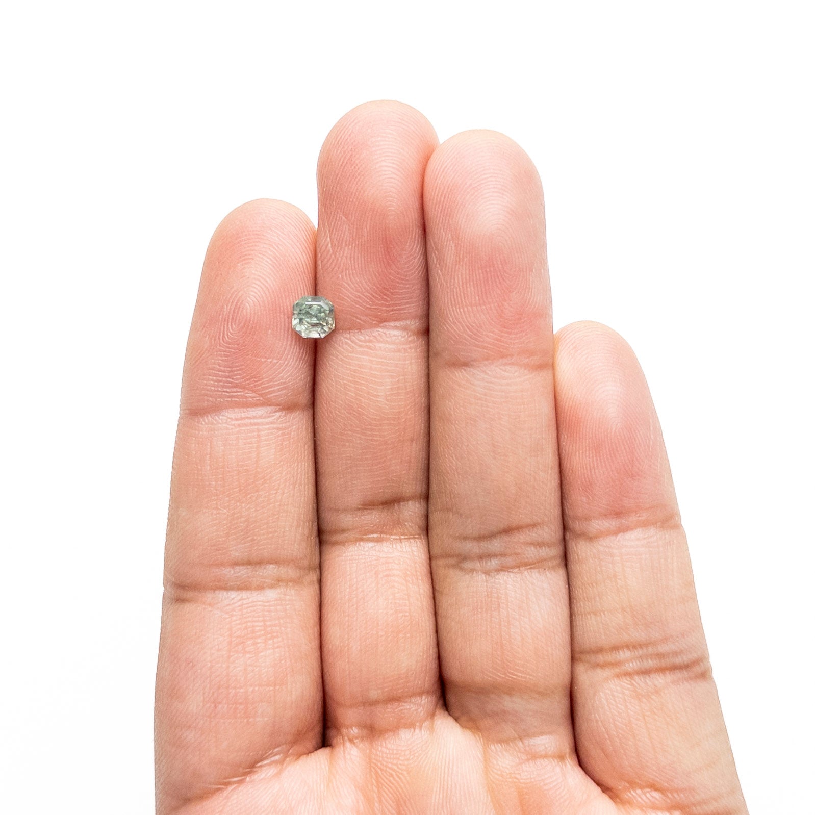0.87ct 5.05x4.99x3.84mm カットコーナースクエアステップカットサファイア 23903-19