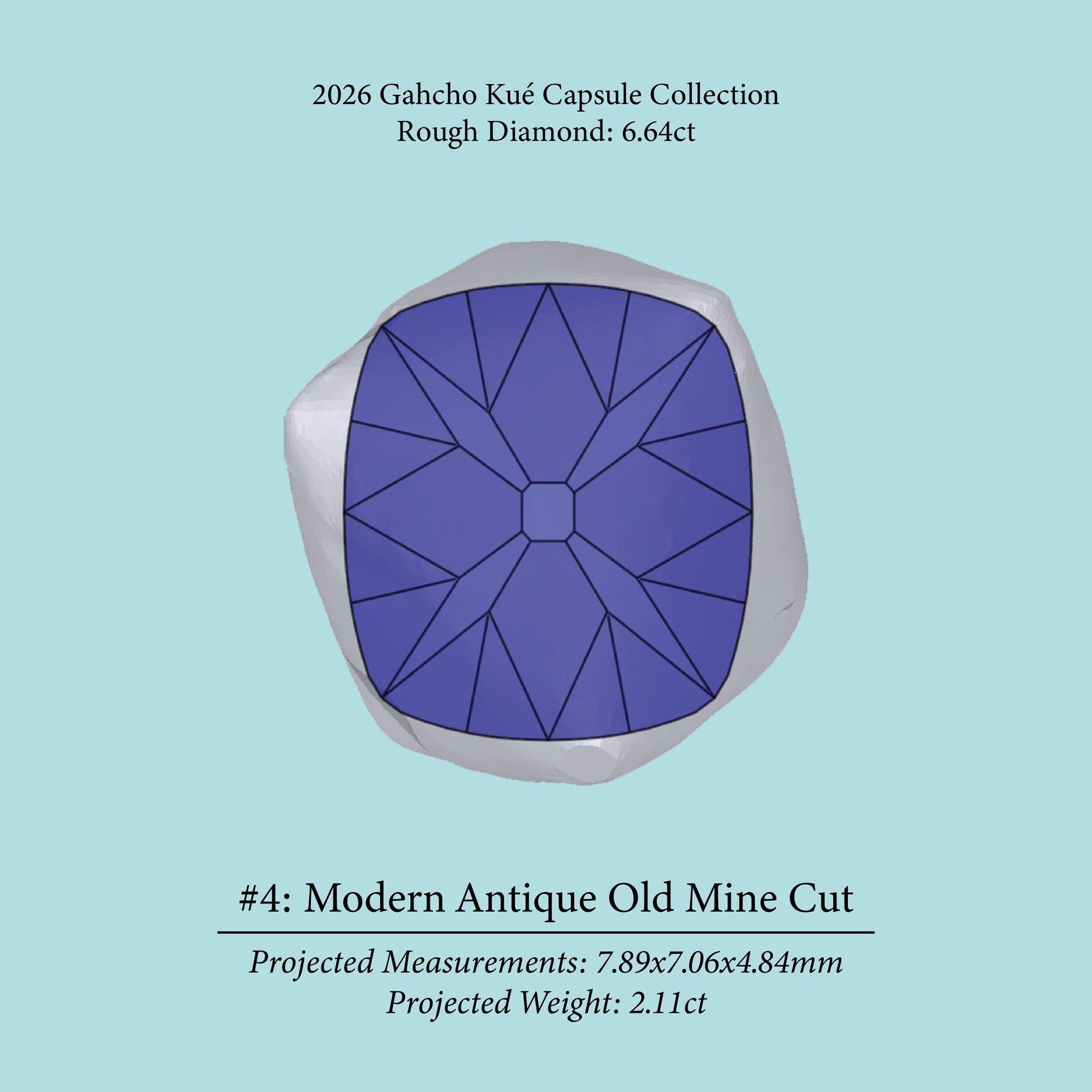 6.64ct SI2 L Pre-Cut Canadian Champagne Diamond 27944