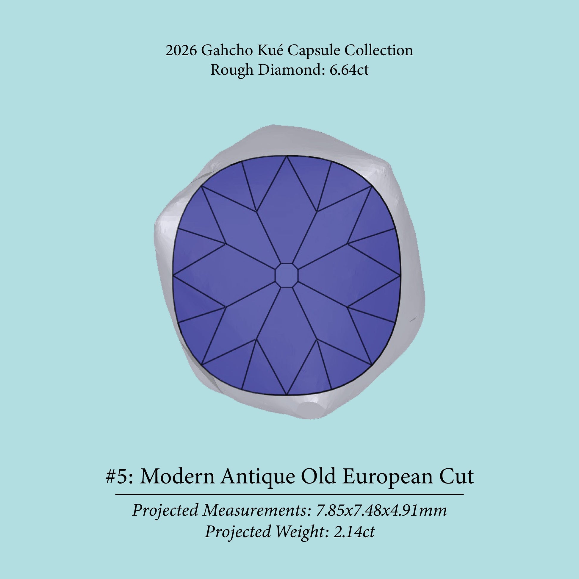 6.64ct SI2 L Pre-Cut Canadian Champagne Diamond 27944